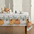 thumbnail image 1 of Fall Tablecloth 60x84 Inch Rectangular, Thanksgiving Autumn Harvest Orange Pumpkin Buffalo Plaid Table Cover for Party Picnic Dinner Decor, 1 of 5