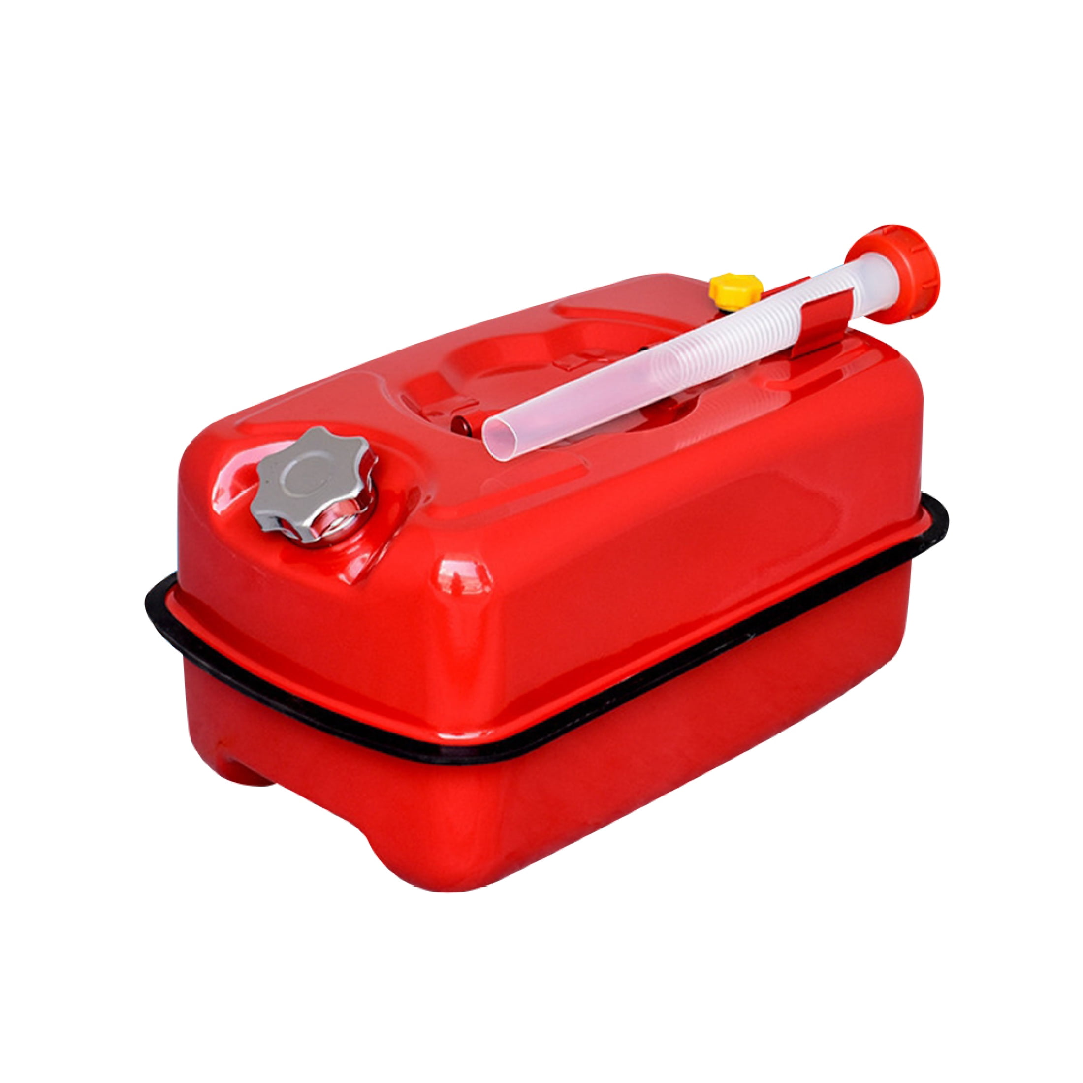 EUBUY 10L Red Metal Jerry Can Car Canister Holder Storage Tank with 3