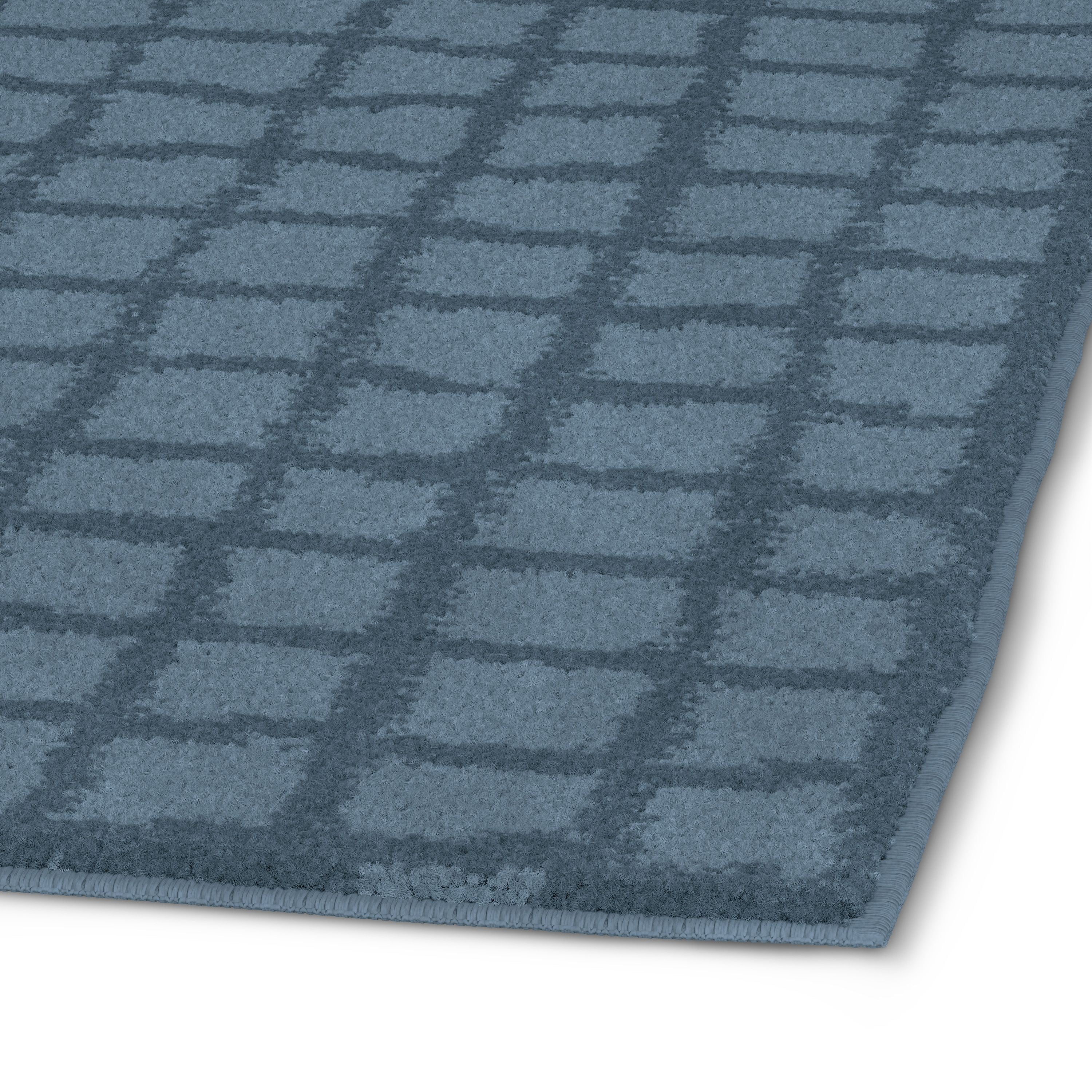 Mainstays Kids Tufted Blue Grid Washable Area Rug, 3' x 5'