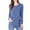 Blue, variant on Wancir 2025 Women's Maternity Nursing Tops Long Sleeve Breastfeeding Shirts Cotton Double Layer Pregnancy Tee Shirt