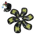 thumbnail image 3 of 6 piezas portátiles PU Golf Irons Head Cover Skull Design Número de identificación Mujeres Hombres Protección antideslizante con protección de manga d - Verde Sunnimix cubierta de la cabeza de golf, 3 of 8