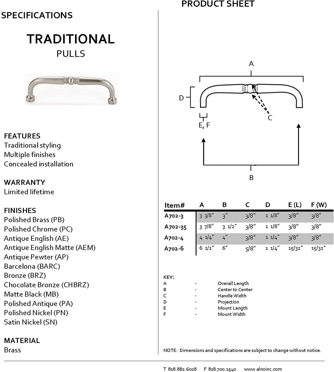 Traditional 3" Center Appliance Pull, Antique English
