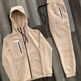 thumbnail image 5 of Timoontee Men's Solid Tracksuit 2 Piece Set Active Workout Sweatsuits Long Sleeve Hoodies Zipper Sweatshirts Drawstring Joggers Casual Clothes Khaki XL, 5 of 8