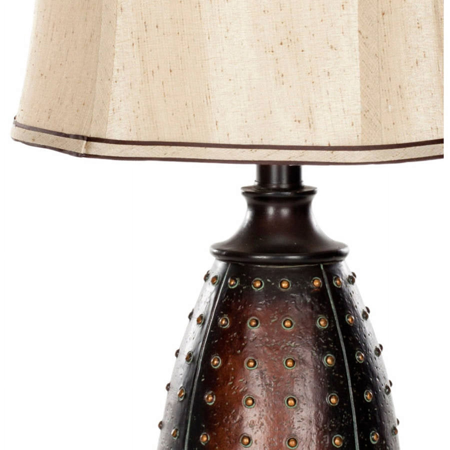 Safavieh Santa Fe 28" Glam Poly Resin Table Lamp with Beige Polyester Shade, Set of 2