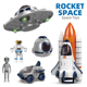 thumbnail image 5 of Plataforma de lanzamiento de cohetes para aviones espaciales acústico-ópticos para niños, vehículo espacial, cápsula de retorno de satélite OVNI y astronauta, 5 of 5