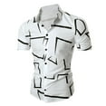 thumbnail image 2 of TAIAOJING Summer Men's Shirts Male Geometric Print Short Sleeve Turn Down Collar Button Down Blouse Shirt, 2 of 5