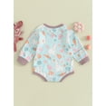 thumbnail image 5 of Musuos Baby Spring Fall Romper, 3M 6M 12M 18M Long Sleeve Crew Neck Bunny Flower Print Bodysuit Easter Clothes for Girls Boys, 5 of 10