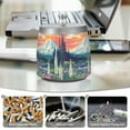 thumbnail image 6 of Yayeee Ashtray with Lid for Cigarette Smokeless Stainless Steel Home Ash Holder, Floral Mountain, 6 of 7
