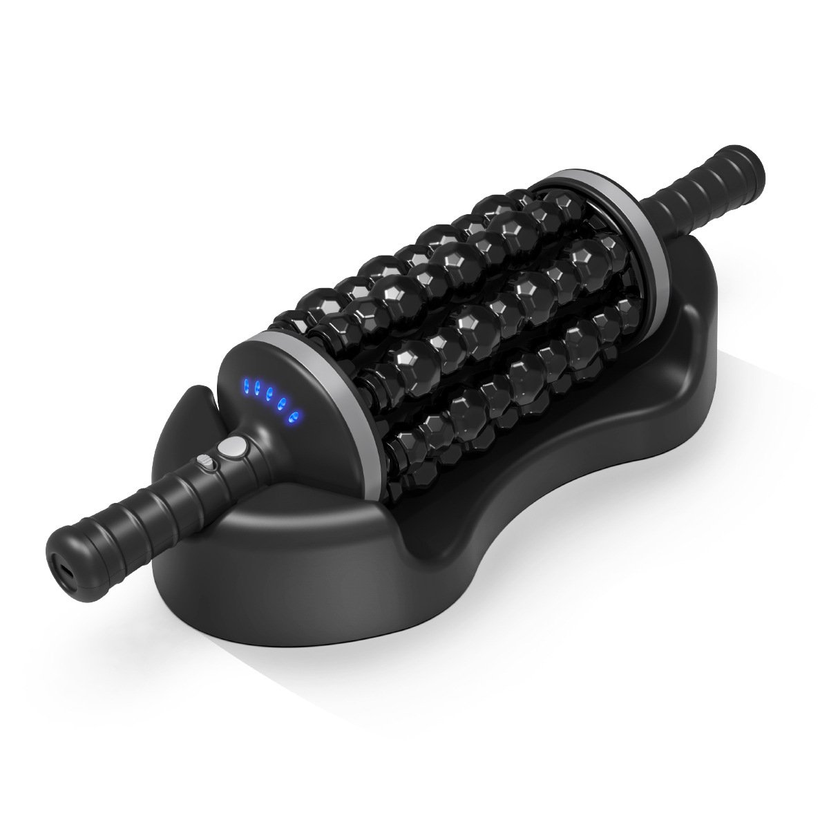 AIOMUO Cordless 360° Rolling Percussive Massager, Rechargeable Deep Tissue Massage Roller with 5 Speeds for Back, Leg, Belly & Body Sculpting Recovery
