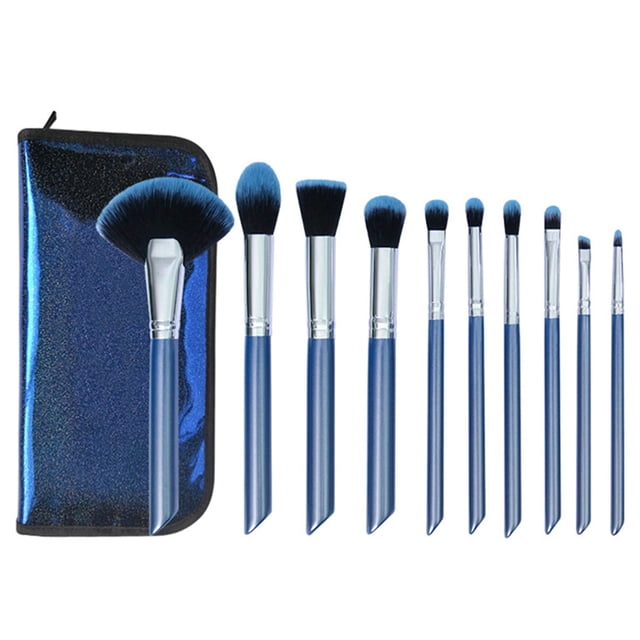 Elegant Design Makeup Brush Set: Transform Your Makeup Experience With Our 10pcs Collection, Featuring High Quality Nylon Bristles For Deep Controlled Application, Complete With A