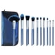 thumbnail image 1 of Juego de 10 brochas de maquillaje con degradado azul y negro de Professional Beauty Tools con estuche de transporte, 1 of 5