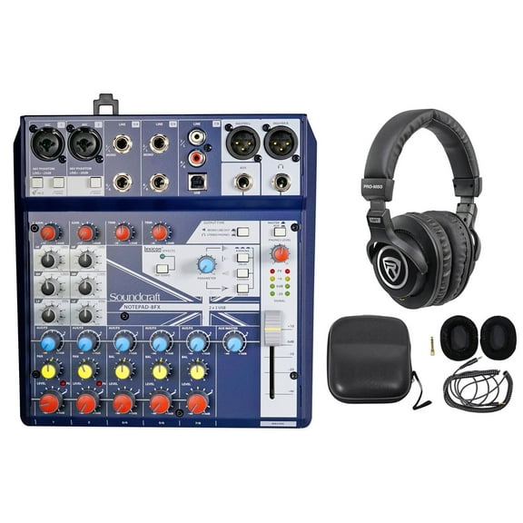 Soundcraft Notepad-8FX 8-Channel USB Mixer Podcasting Interface   Headphones