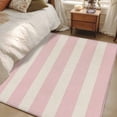 thumbnail image 6 of Pink Striped Kitchen Runner Rug 2.7x5 Washable Runners for Hallway Non Slip Retro Minimalism Classic Stripes Lines Large Area Rug Indoor Floor Carpet for Bathroom Laundry Entryway Bedroom Living Room, 6 of 9