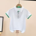 thumbnail image 6 of HOMADLES Boys Short Sleeve Pique Polo Shirt School Uniform Breathable Lapel T Shirts, White 13-14 T, 6 of 6