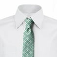 thumbnail image 2 of Floral Necktie, Clover Celtic, Dress Tie, 3.7", Turquoise White, by Ambesonne, 2 of 3