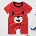 thumbnail image 2 of Xudanell Newborn Outfits Baby Boy Cotton Jumpsuit Cotton Graphic Printed Trendy Summer Clothes Red 6-12 Months, 2 of 4