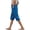 Blue, variant on DuoJiaJ Womens Linen Shorts Knee Length Casual Loose Capri Pants Summer Elastic Waist Drawstring Pants With Pockets Women’s Casual Pants