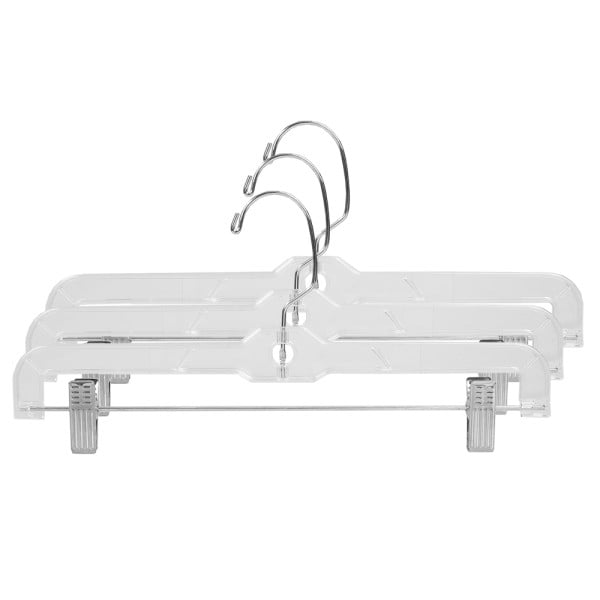 Home Basics Crystal Plastic Skirt Hanger, Clear