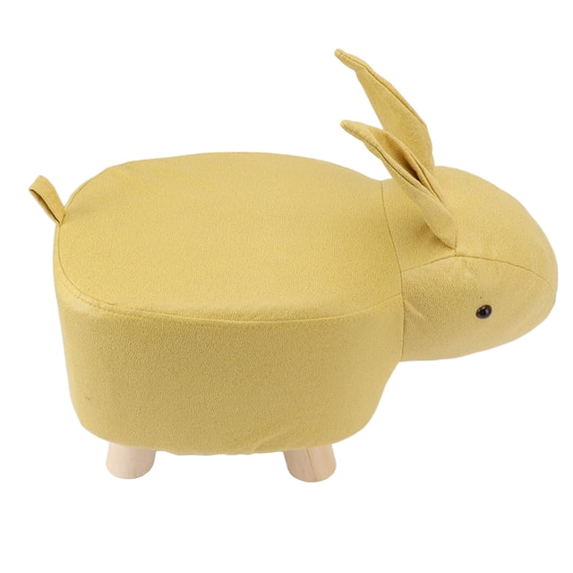 Cartoon Animal Shaped Stool, Bright Color Soft Tech Cloth Pine Cute Animal Shaped Stool Safe For Kindergarten For Children Green,Yellow