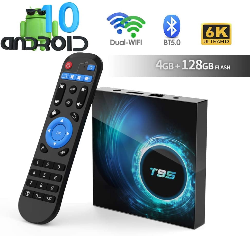 2020 plus récent Turewell T95 Android 10.0 Allwinner H616 Quadcore 2 Go RAM 16 Go ROM Mali-G31 MP2 GPU Support 6 K 3D 1080P 2,4 GHz WiFi 10/100M Ethernet DLNA HDMI 2.0 H.265 Smart TV Box 