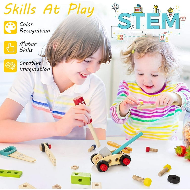 Montessori Mama Kids Tool Set Montessori Toys for 3 Year Old Boys Girls |  Construction Toys Tool Set | Real Tools for Kids Toys for 3+ Year Old Boys