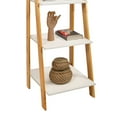 thumbnail image 2 of Jela Solid Wood Split 5 Shelf Ladder Bookcase - Natural Legs-White Shelves, 2 of 8