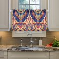 thumbnail image 2 of Yayeee Kitchen Curtains Tier Pair Light Filtering 27"x24" Rod Pocket Short Cafe Window Panel, Colorful Abstract Eagle, 2 of 7