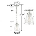 thumbnail image 4 of Crystorama Voss 1 Light Polished Nickel Semi Flush Mount - 5.75"W x 9.25"H x 5.75"D, 4 of 11