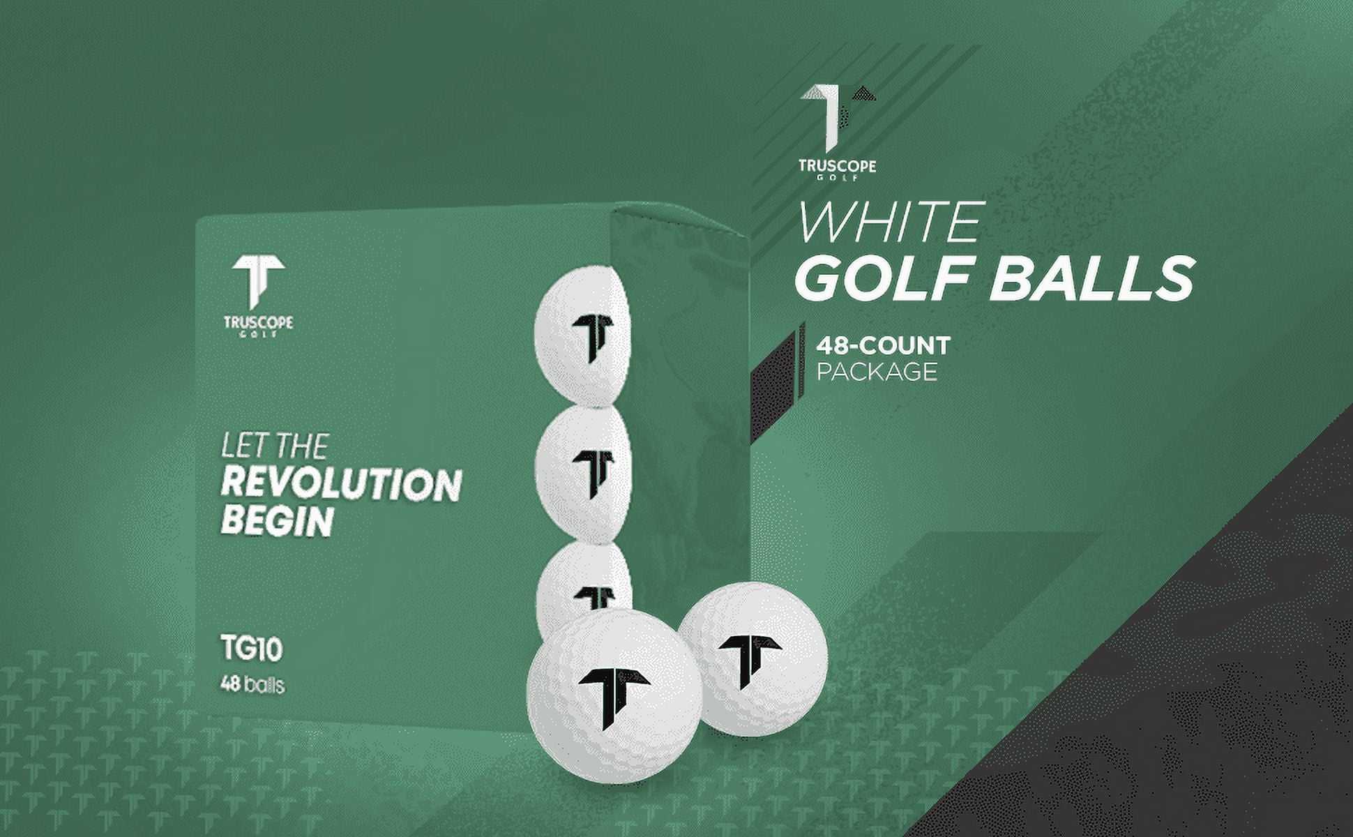 TruScope USGA Approved Golf Balls, Soft Core for Control &  Distance, New 48 Pack, White