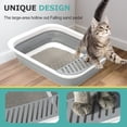 thumbnail image 3 of Caja de arena para gatos TomTenisse con tapa abierta, grande, plegable, gris, 3 of 7