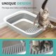thumbnail image 3 of Caja de arena para gatos TomTenisse con tapa abierta, grande, plegable, gris, 3 of 7