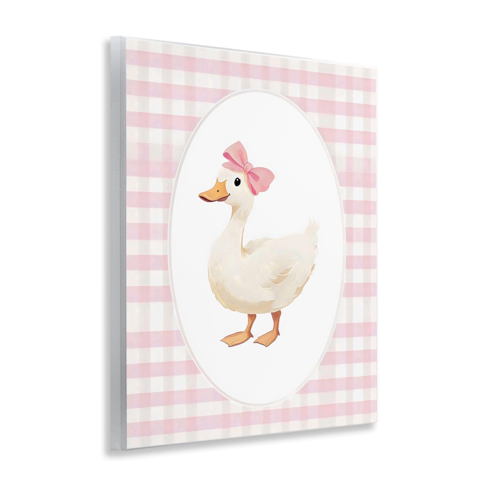 Stupell Industries Pink Gingham Duckling Wall Plaque Art, design by Arlington Prints