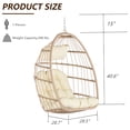 thumbnail image 4 of Hanging Egg Chair, Indoor Outdoor Swing Egg Chair Without Stand, Wicker Hammock Chair Swing with Cushion & Hanging Chain, Hanging Lounge Chair for Patio Backyard Balcony Garden Bedroom, 4 of 9