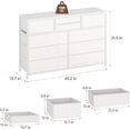 thumbnail image 3 of 10-cajón almacenamiento cómoda mesa de TV para dormitorio y sala de estar, blanca, 3 of 7