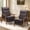 Chocolate, variant on AFO Mid Century Modern Recliner Chair, Leather Push Back Armchair with Retractable Footrest, Solid Wood Legs, High Back Lounge Chair for Living Room, Brown