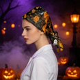 thumbnail image 5 of DORKASM Halloween Scrub Caps Women Caps Working Adjustable Tie Back Hats Black One Size, 5 of 6