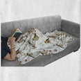 thumbnail image 6 of Animal Soft Flannel Fleece Throw Blanket, Sparrows Birds Leaves Branches Pine Trees Watercolor Image Artwork, Cozy Plush for Indoor and Outdoor Use, 60" x 80", Multicolor, by Ambesonne, 6 of 6