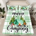 thumbnail image 2 of Homewish Teens Happy Camping 4pcs Bed Sheets,Adventure Theme King Sheets,Geometric Plaid Grid Super Cozy Sheet Set,Luxury Bedroom Decor, 2 of 7