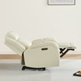 thumbnail image 5 of CHITA Genuine Leather Power Recliner Chair with Adjustable Headrest, Cream, 5 of 17
