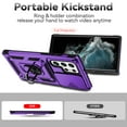 thumbnail image 2 of Galaxy S24 Ultra Kickstand Armor Case with Slide Camera Lens Protection Cover Built-in 360° Rotate Ring Holder Stand Magnetic Military Shockproof Phone Cover Case for Samsung Galaxy S24 Ultra,
Purple, 2 of 8