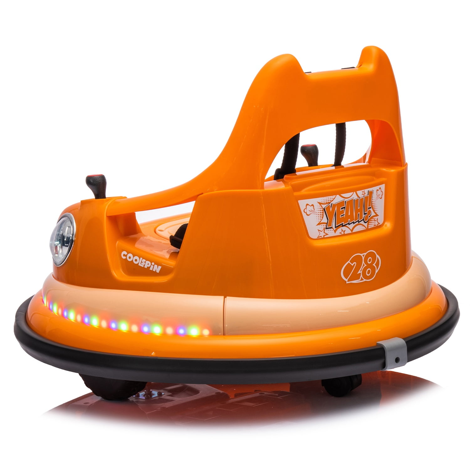 CIPACHO 12V Electric Ride On Bumper Car for Kids & Toddlers 1.5-5 Years Old, Baby Bumping Toy Gifts, LED Lights, 360 Degree Spin, Orange CIPACHO 12V Electric Ride On Bumper Car for Kids & Toddlers 1.5-5 Years Old, Baby Bumping Toy Gifts, LED Lights, 360 Degree Spin, Orange