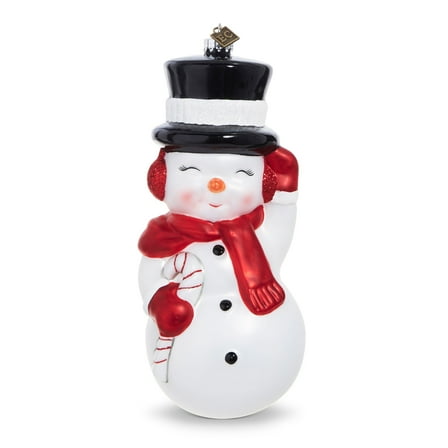 RAZ Imports by Eric Cortina 8" Vintage Blow Mold Snowman Glass Collectible Christmas Ornament