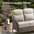 thumbnail image 3 of Luxury 6 Piece Patio Furniture Sets Outdoor Wicker Rattan Conversation Sofa Rocking Swivel Chairs Set with 6" Thick Cushions, Ottomans and Coffee Table for Backyard Balcony Garden, Beige, 3 of 15