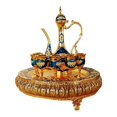 thumbnail image 1 of 8x Juego de té turco retro Decoración de regalo de boda Fiesta de té en casa Adornos artesanales Juego de cafetera turca vintage para fiesta Hotel , Estilo D Soledad vajilla de café, 1 of 6