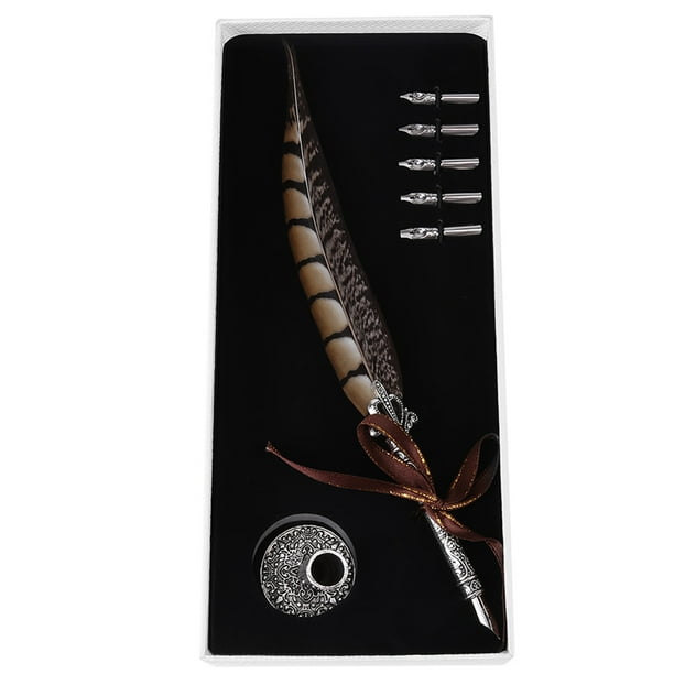 Greensen Quill Dip Pen,3Types Antique Feather Fountain Dip Pen Quill