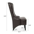 thumbnail image 6 of Mid-Century Modern High Back Faux Leather Accent Chair, Diamond Tufted Wingback Chair with Birch Wood Legs for Living Room Office Apartment, 6 of 14