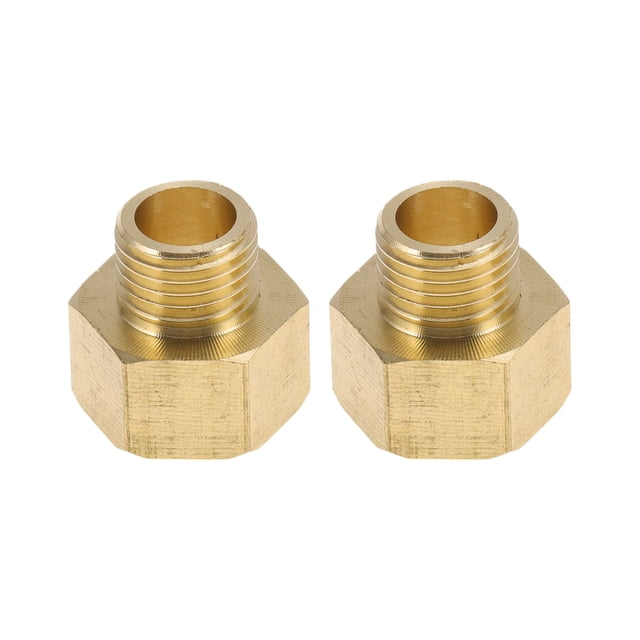 Conector de rosca hexagonal interno y externo de latón 1/4" Macho x 3/8" Hembra de Unique Bargains 25/32" 2 Pcs