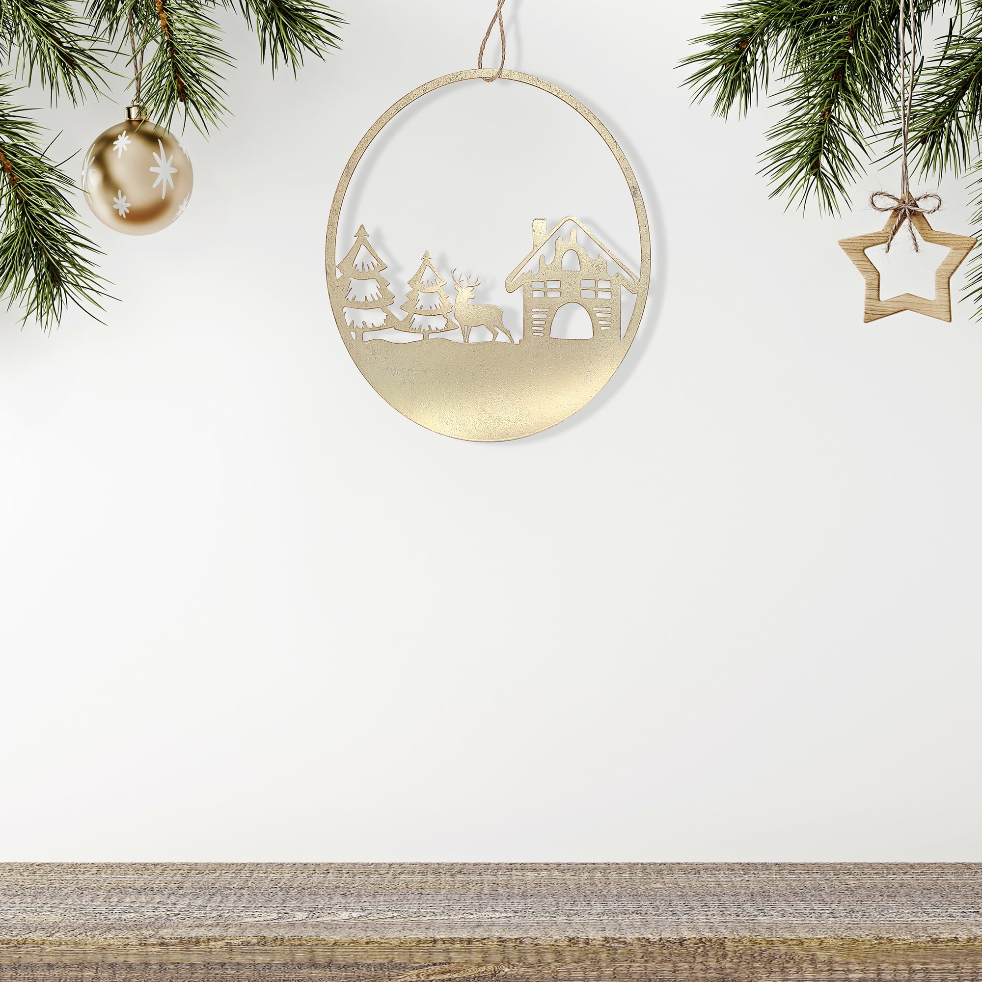 Gold Metal Cut Out Hanger (House)