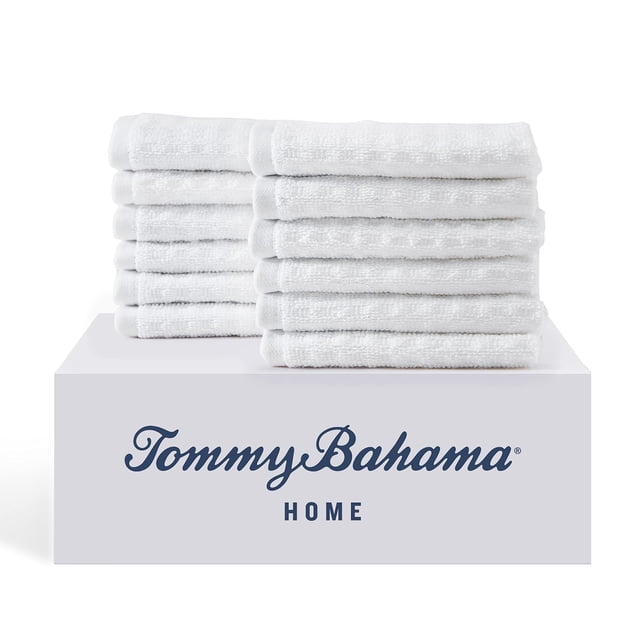 Juego de toallitas Tommy Bahama de algodón altamente absorbente, 12 piezas