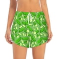 thumbnail image 4 of Lsque Green Cucumber Printed Women's Running Shorts with Liner Pockets,Elastic Quick Dry Workout Athletic Gym Yoga Shorts,Womens High Waist Shorts-XX-Large, 4 of 9